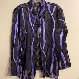 Black & Purple Shear Mirasol Blouse
